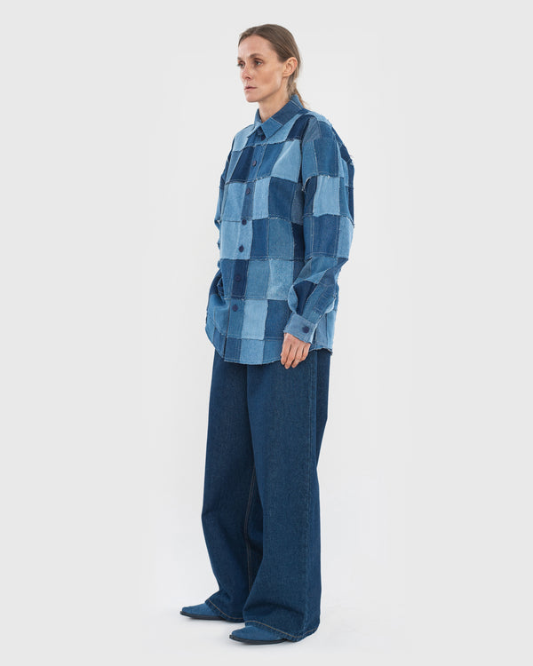 Ksenia Schnaider Denim Fabric Swatches Shirt
