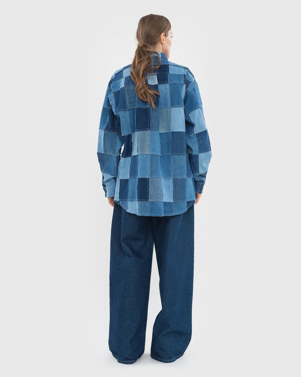 Ksenia Schnaider Denim Fabric Swatches Shirt