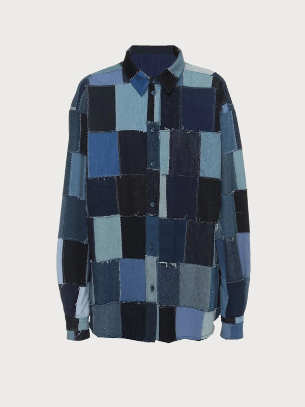 Ksenia Schnaider Denim Fabric Swatches Shirt