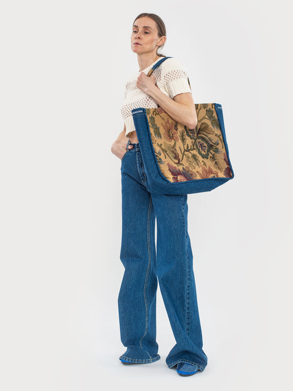 Ksenia Schnaider Denim Floral Tote Bag