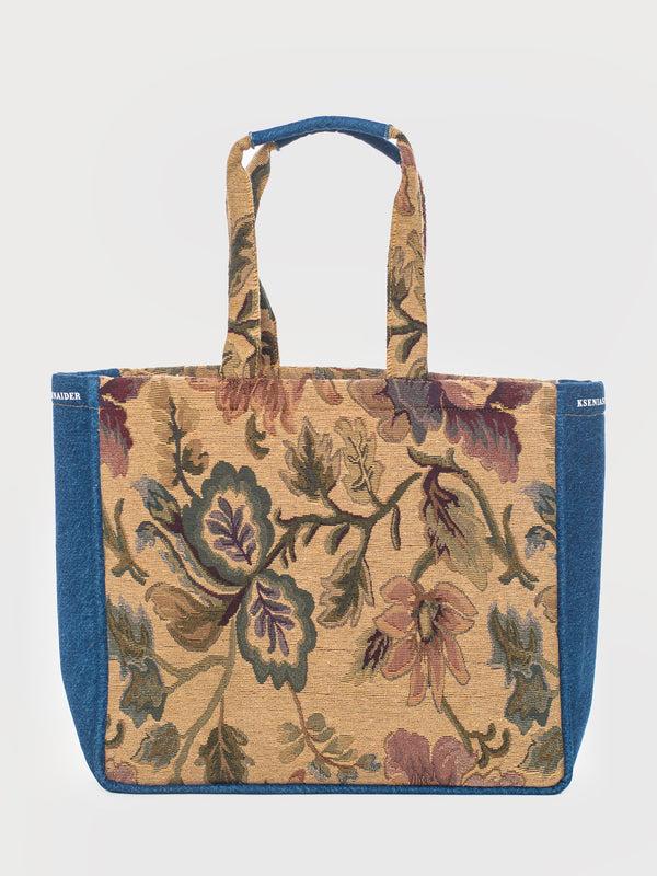 Ksenia Schnaider Denim Floral Tote Bag