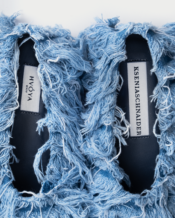 Ksenia Schnaider Denim Fur-Fur