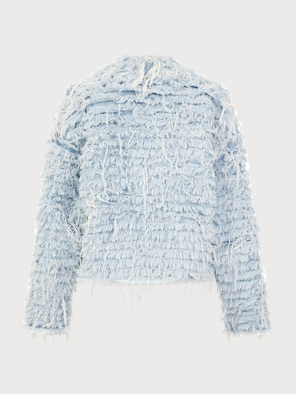 Ksenia Schnaider Denim Fur Jacket