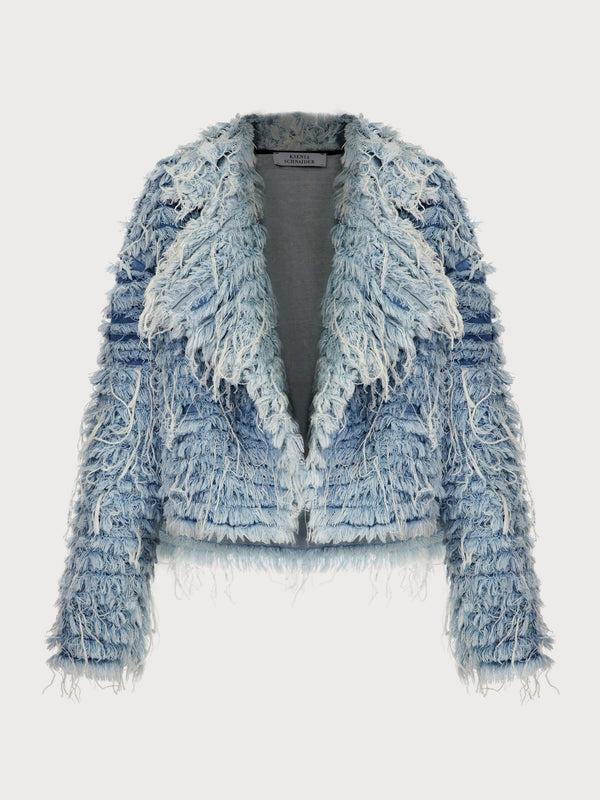 Ksenia Schnaider Denim Fur Jacket