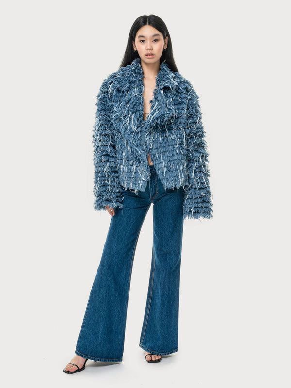 ksenia schnaider Denim Fur Jacket