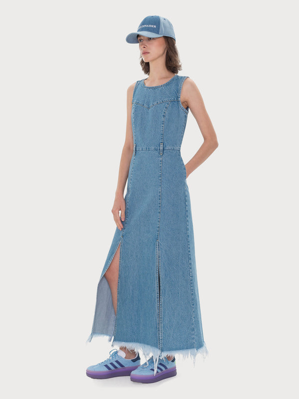 Ksenia Schnaider Denim Maxi Dress With Side Slits