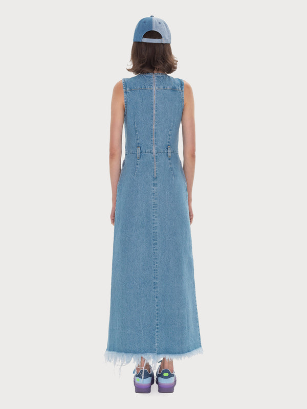 Ksenia Schnaider Denim Maxi Dress With Side Slits