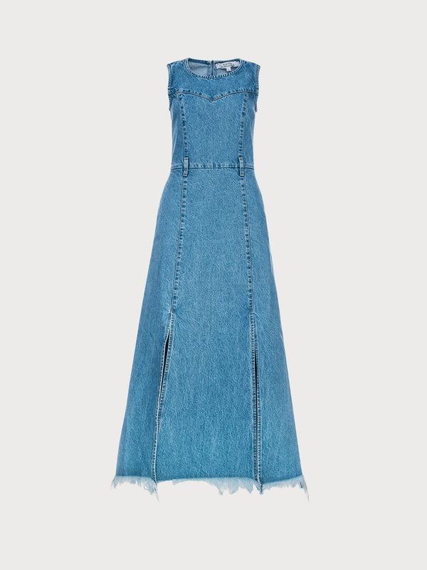 Ksenia Schnaider Denim Maxi Dress With Side Slits