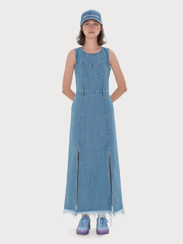 ksenia schnaider Denim Maxi Dress with Side Slits