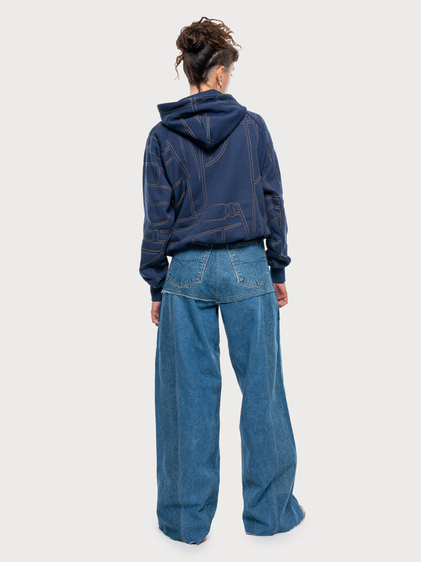 Ksenia Schnaider Denim Stitch Hoodie
