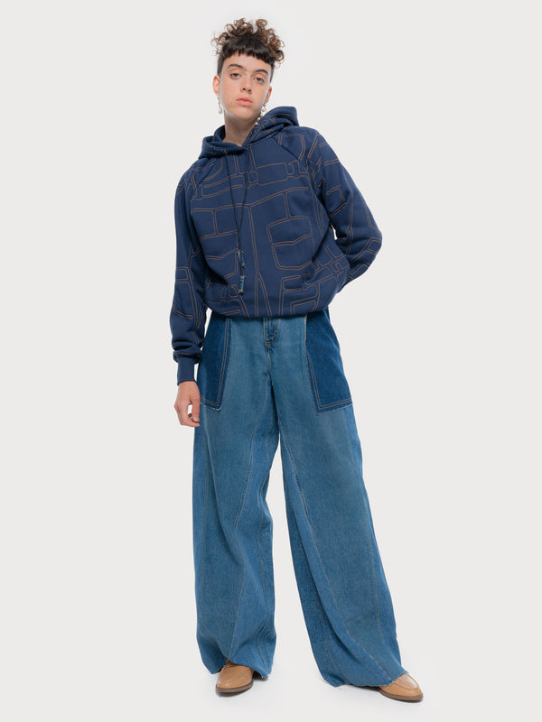 ksenia schnaider Denim Stitch Hoodie