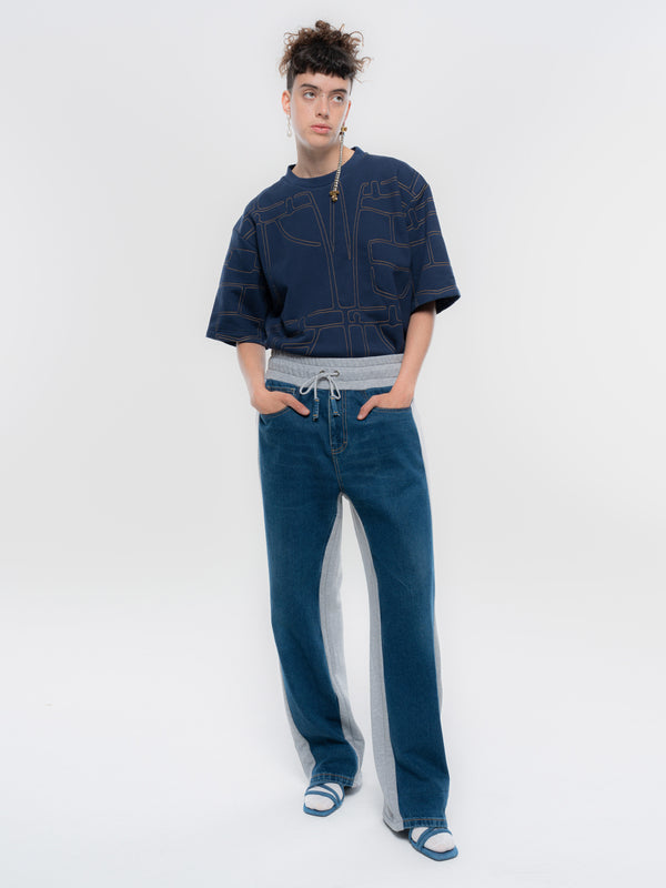 Ksenia Schnaider Denim Stitch T-Shirt