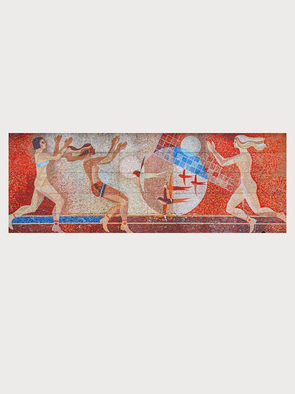 Ksenia Schnaider Draped Mosaic Mesh Dress