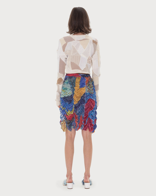 Ksenia Schnaider Draped Mosaic Skirt