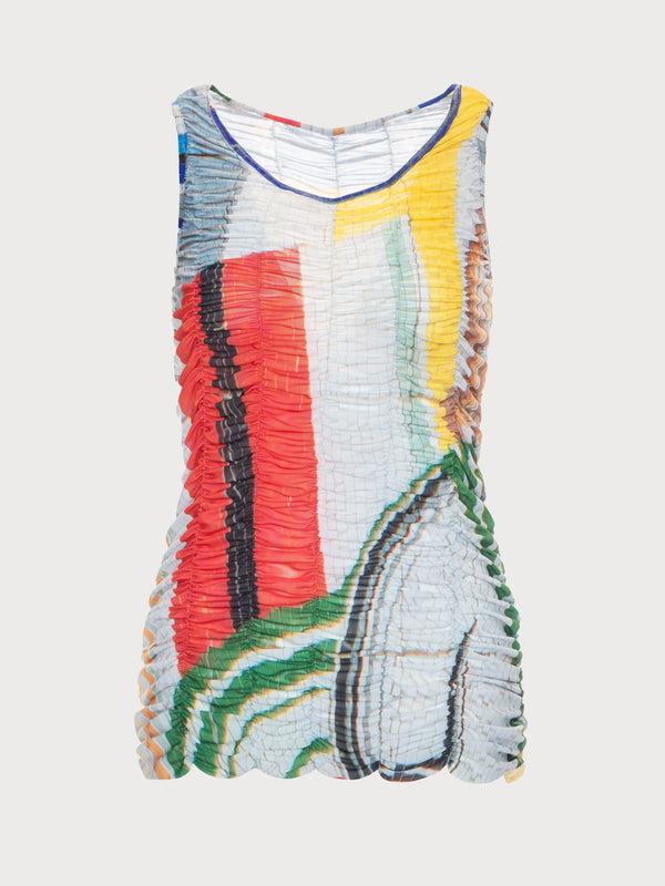 ksenia schnaider Draped Mosaic Tank Top