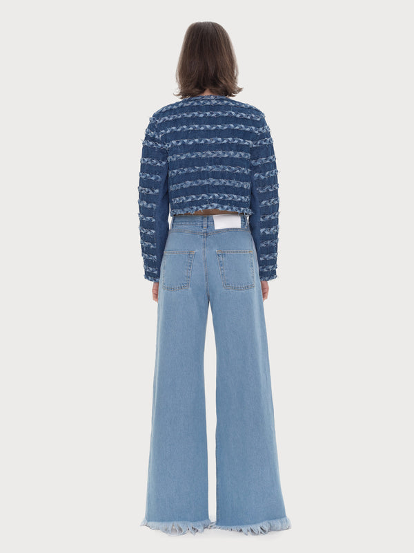 Ksenia Schnaider Front Splits Flared Jeans