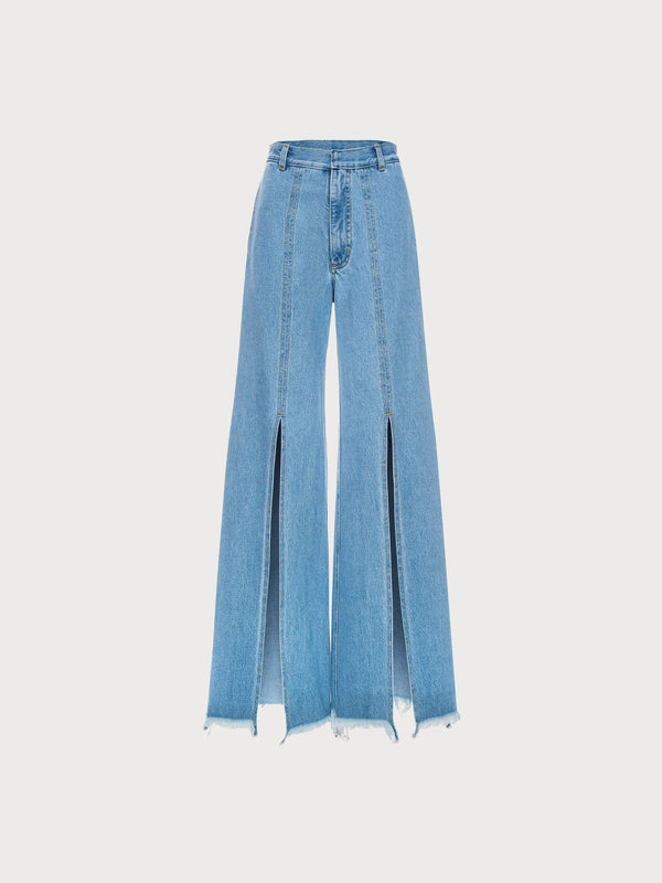 Ksenia Schnaider Front Splits Flared Jeans