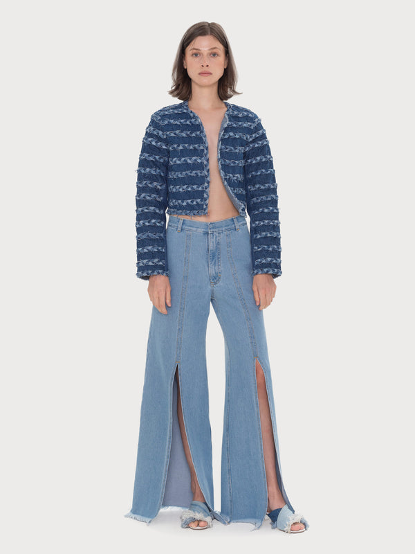ksenia schnaider Front Splits Flared Jeans