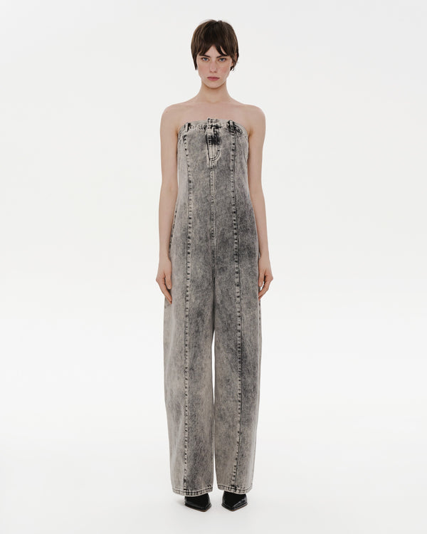ksenia schnaider Grey Acid Wash Denim Overall