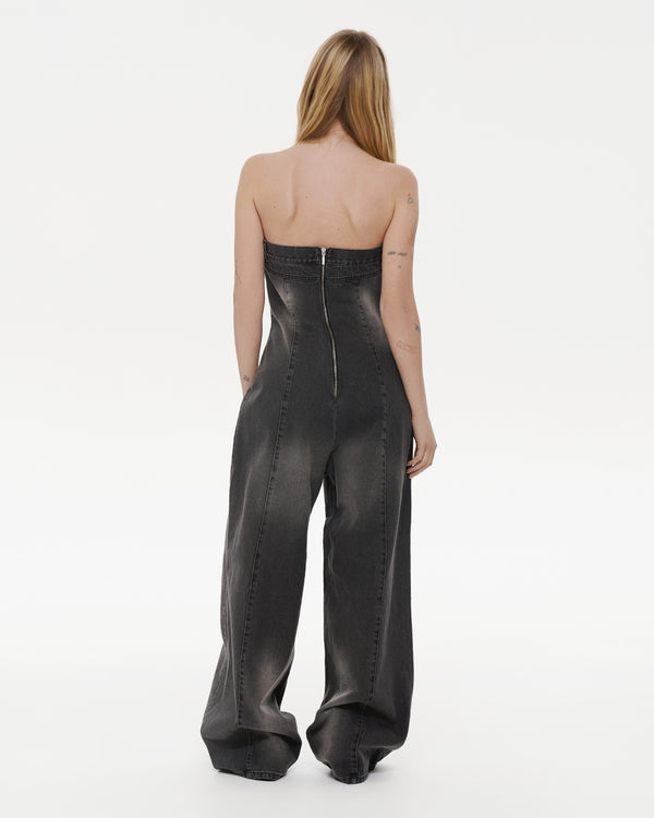 Ksenia Schnaider Grey Denim Overall With Rust Wash
