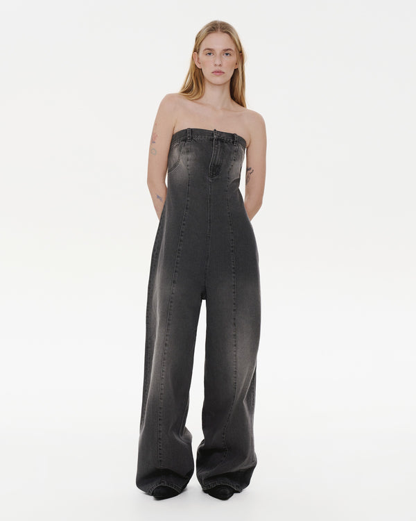 ksenia schnaider Grey Denim Overall with Rust Wash