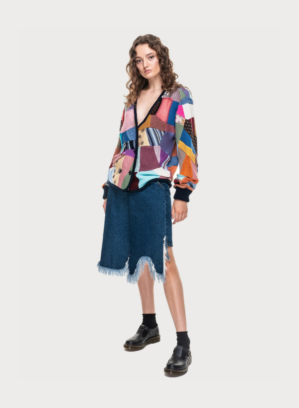 Ksenia Schnaider Long Patchwork Cardigan