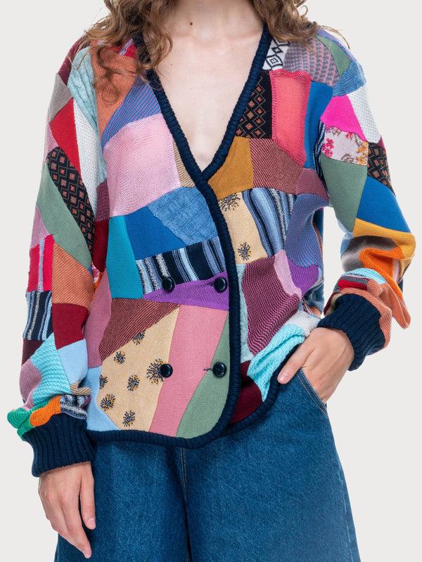Ksenia Schnaider Long Patchwork Cardigan