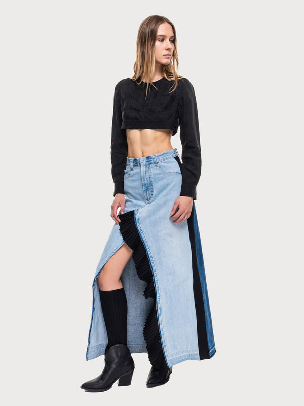 Ksenia Schnaider Maxi Skirt With A Ruffled Slit