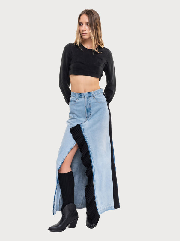 ksenia schnaider Maxi Skirt With A Ruffled Slit