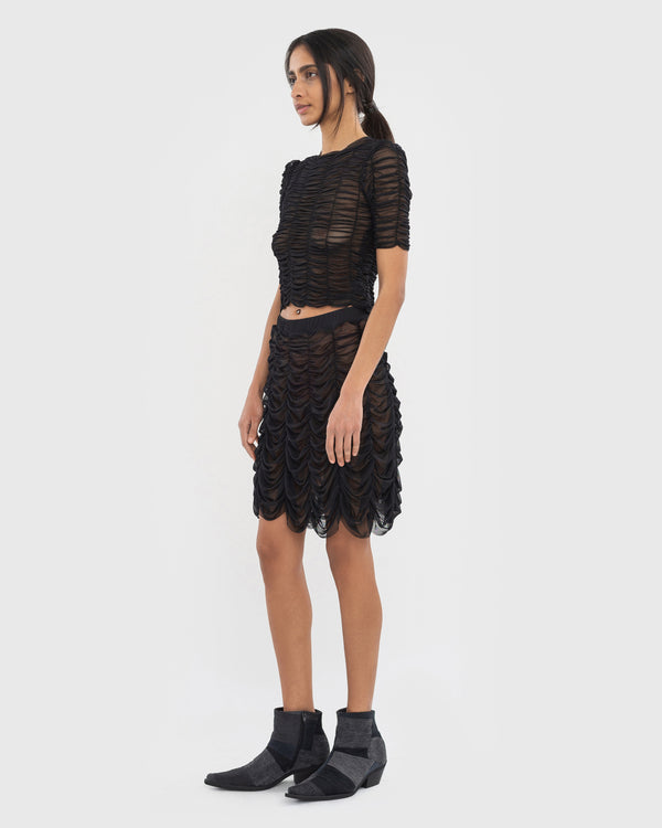 Ksenia Schnaider Mesh Drape Skirt