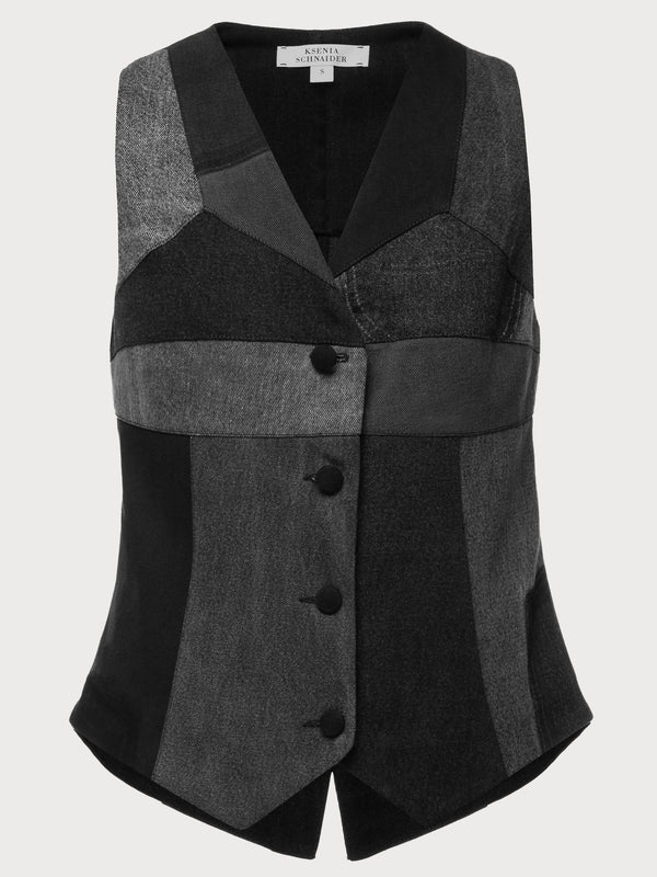 Ksenia Schnaider Patchwork Black Vest