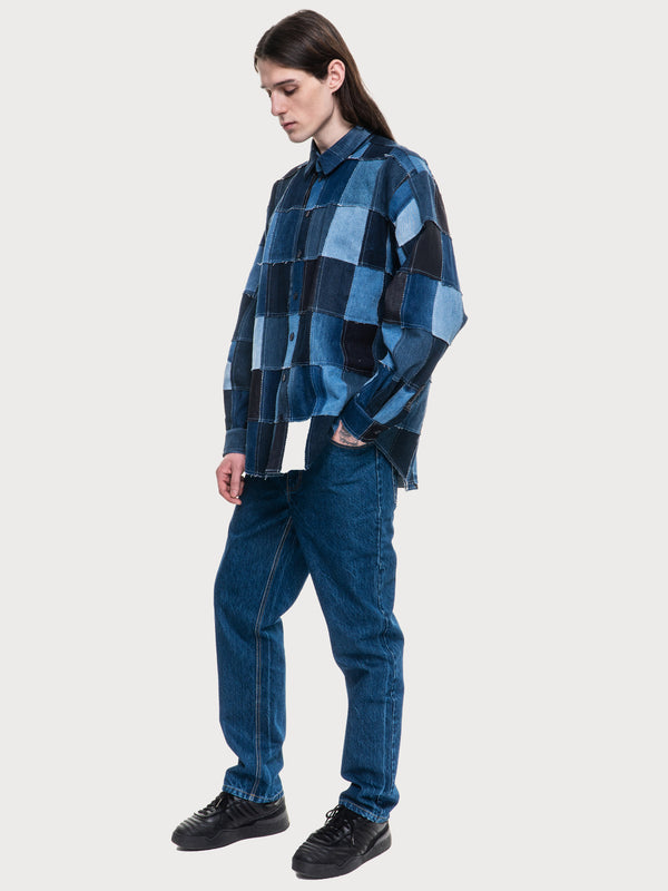 Ksenia Schnaider Patchwork Blue Shirt