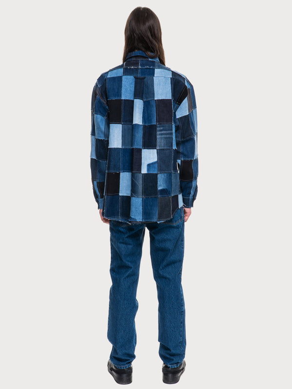 Ksenia Schnaider Patchwork Blue Shirt