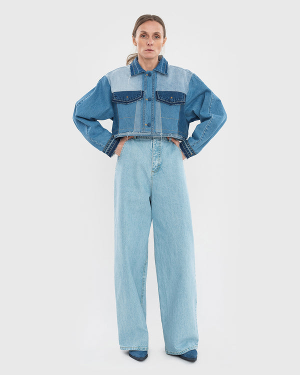 ksenia schnaider Patchwork Cropped Jacket