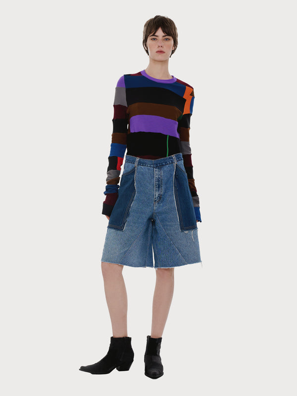 ksenia schnaider Reworked Denim Bermuda Shorts