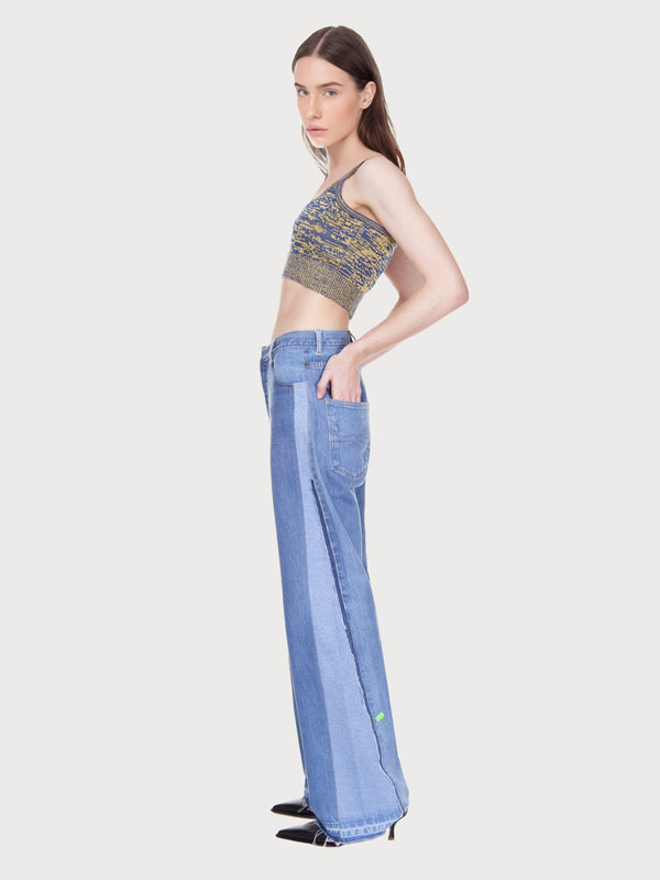 Ksenia Schnaider Reworked Denim Wide Jeans