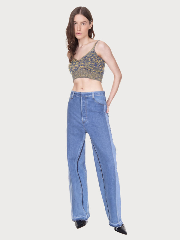 ksenia schnaider Reworked Denim Wide Jeans