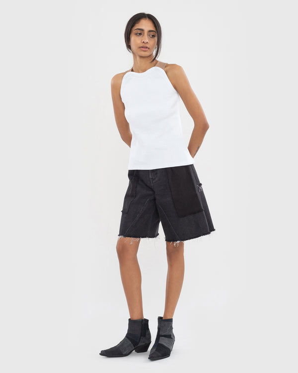 Ksenia Schnaider Reworked Long Denim Shorts