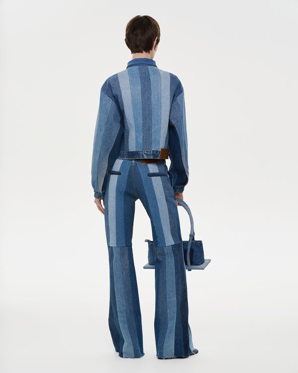 Ksenia Schnaider Reworked Striped Flared Jeans