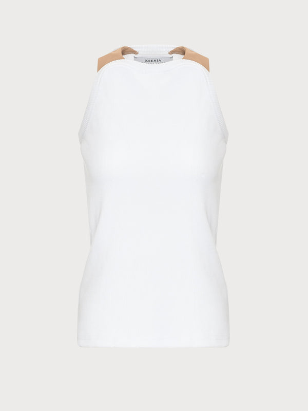 ksenia schnaider White Top with Beige Trims