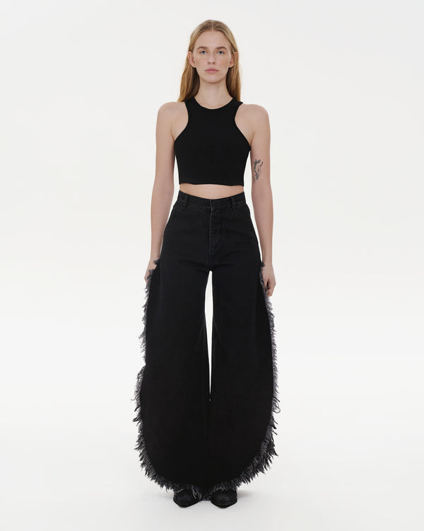 ksenia schnaider Wide Fringed Jeans