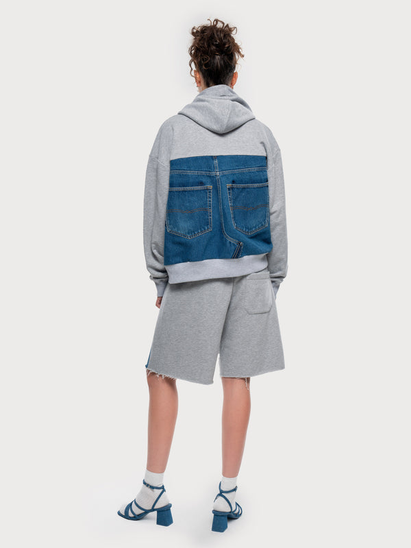 Ksenia Schnaider Yin Yang Demi-Denim Logo Hoodie