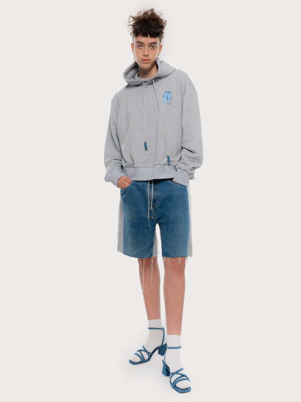 ksenia schnaider Yin Yang Demi-Denim Logo Hoodie