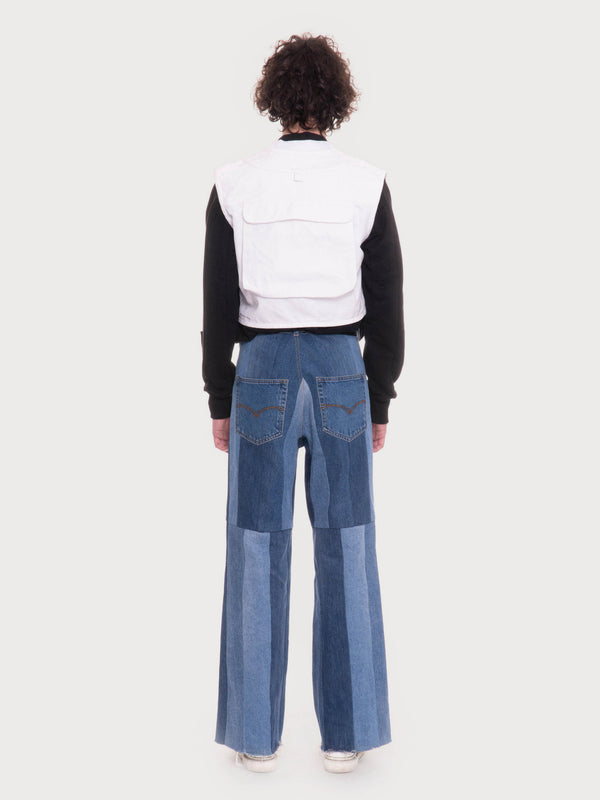 Ksenia Schnaider Men's Reworked Striped Flared Jeans