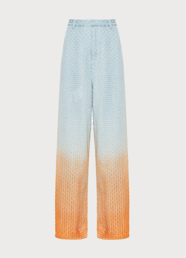 Ksenia Schnaider Perforated Jeans With Orange Gradient