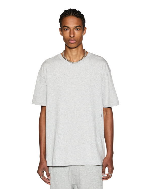 ksubi 4 x 4 biggie ss tee grey marle LIGHT GREY MARLE