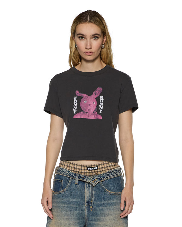 ksubi funny bunny shrunken ss tee washed black CHARCOAL