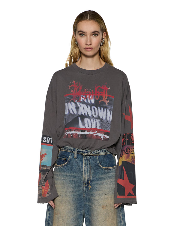 Ksubi Altar Ls Boyfriend Tee Charcoal CHARCOAL