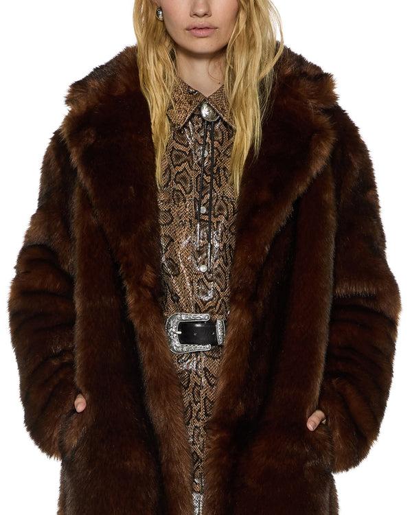 Ksubi Alton Faux Fur Jacket Tawny BROWN