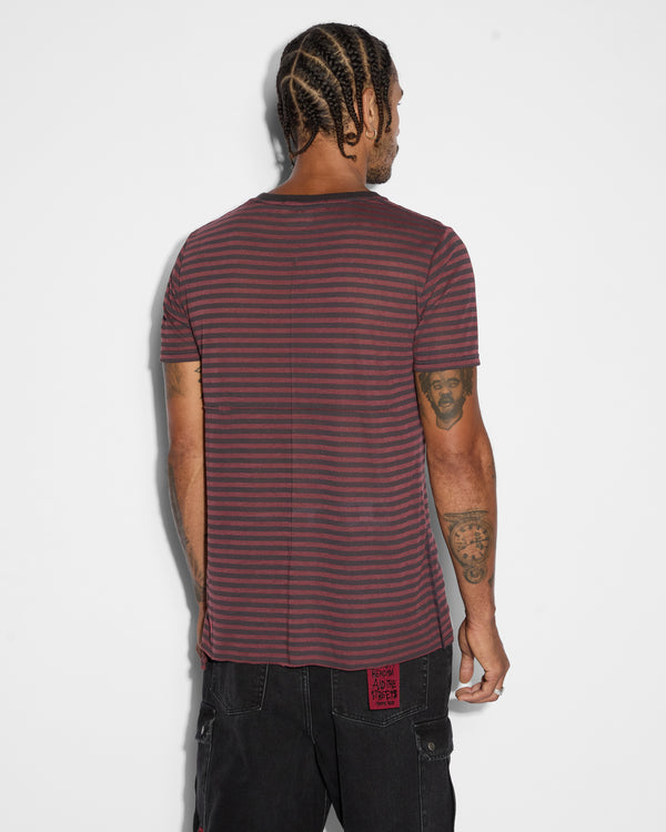 Ksubi Angel Sioux Ss Tee Red Stripe Red